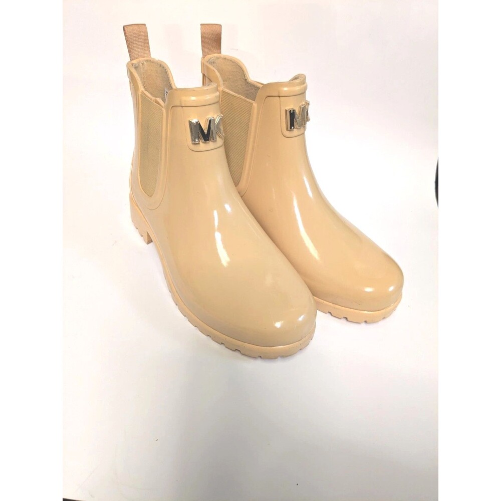 Michael Kors Sidney Rain Boots Sz 8M Rubber Ankle Jasmine Yellow Waterproof